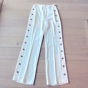 Wide leg super high rise pants (White)